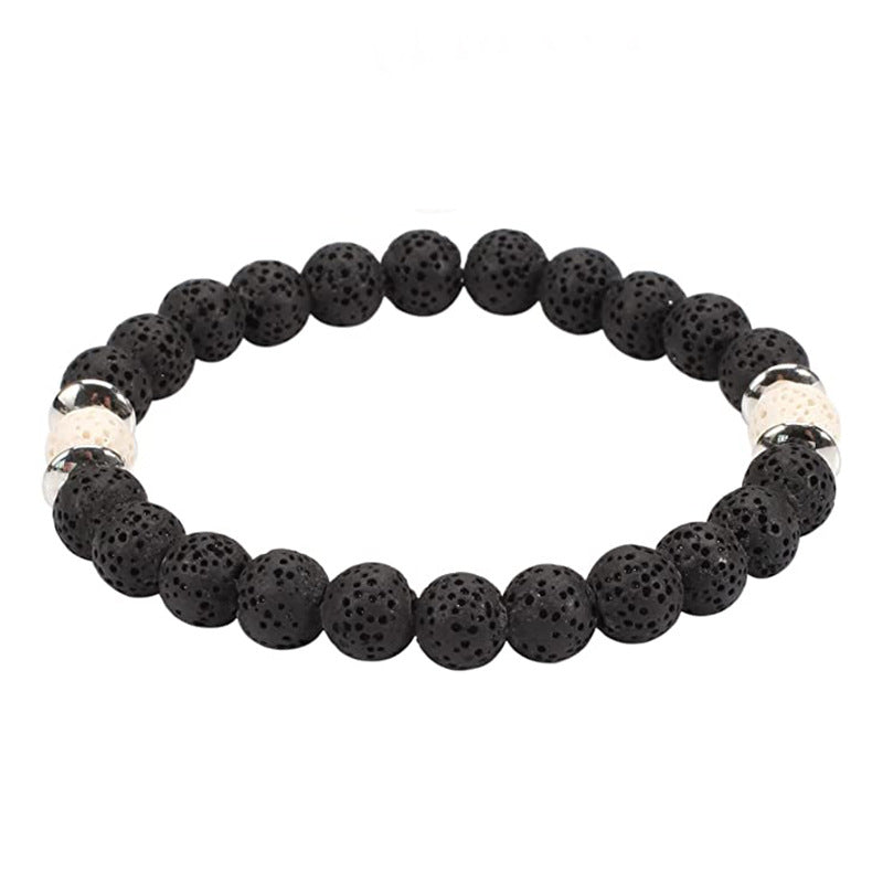 Pulsera de piedra biliar negra al por mayor pulsera esmerilada